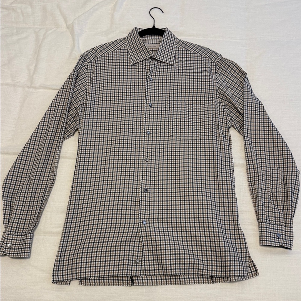 Ermenegildo Zegna Cotton Cashmere Plaid Flannel Button Down Shirt